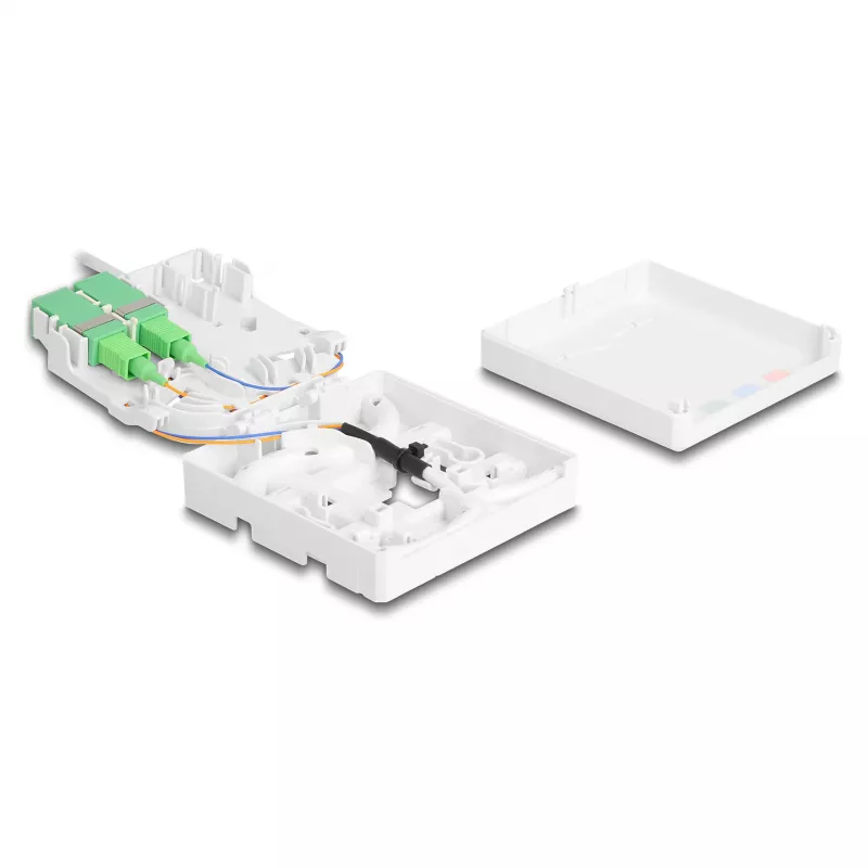 Optical Fiber Connection Box DELOCK 2 x SC/APC Simplex with 30 m G.657.A1 drop cable set