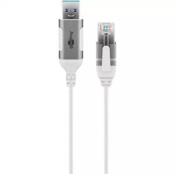 Goobay Ethernet-Cable USB-A 3.0 to RJ45 Slim 2 m - connects router, modem or (74379)