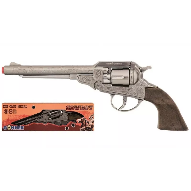 Pulio Cowboy revolver GONHER 88/0 metal 8 rounds – toy cap revolver, metal construction, 8-shot cylinder