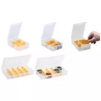 Storage organizer box allit EuroPlus Basic Size 29/3-12 transparent impact-resistant