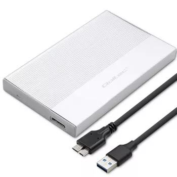 Enclosure for 2.5 inch SATA SSD/HDD QOLTEC 52278 USB 3.0, supports up to 2 TB