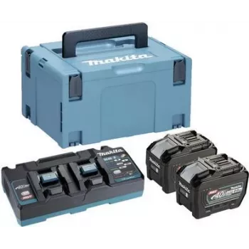 MAKITA 191Y97-1 - Power Source-Kit Suitable for XGT-Devices (40V XGT Lithium-Ion | consisting of 2x BL4080F Battery 8,0 Ah , DC40RB Dual fast charger, Carry Case) (191Y97-1)