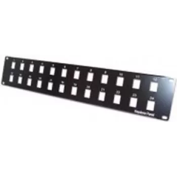 Patch Panel Tecline 908060 for 24 Keystone Connectors, 1U Rack Mount