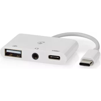 Nedis CCGB64790WT01 laptop-dockingstation & portreplikator Wired USB 2.0 Type-C White (CCGB64790WT01)