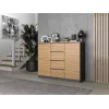 Chest of drawers top e shop Topeshop 2D4S ANT/ART BA KPL — 4 drawers, Anthracite/Oak, 1200×400×970 mm, particle board