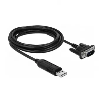 Serial Cable DeLOCK 66282 Black 1.8 m RS-232 USB Type-A