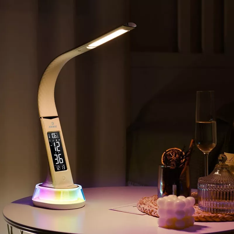 Desk lamp Hawk HW-LAMP05 White LED adjustable — compact LED task lamp with adjustable arm