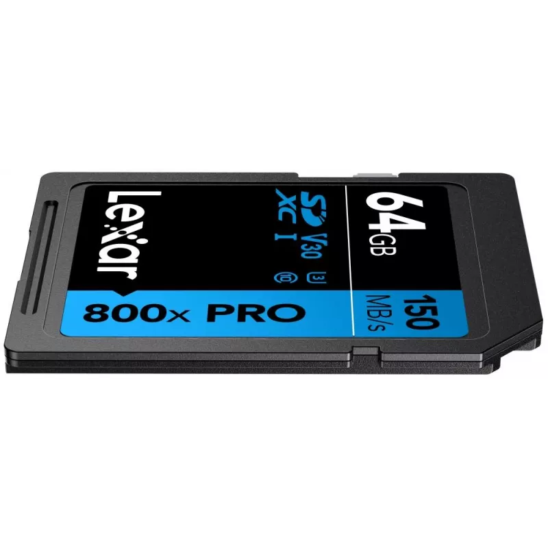 SDXC flash memory Lexar 64 GB UHS-I 800xPRO — Class 10, U3, V30, 150 MB/s