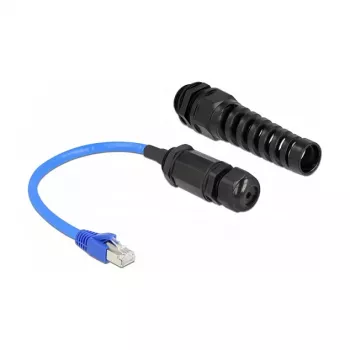 Networking Cable DeLOCK 66809 Black Blue 0.25m Cat6 SF/UTP