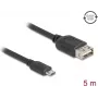 USB cable DELOCK 81521 — USB 2.0, Micro‑USB B to USB A, 5 m, black