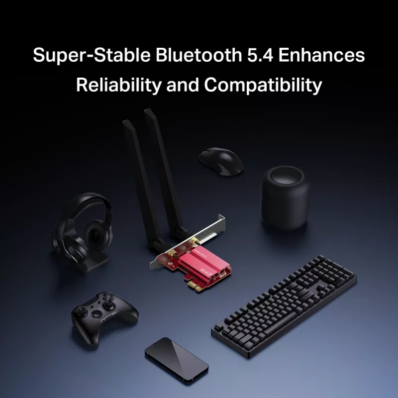 PCIe Tri-Band WiFi 7 adapter MERCUSYS MA47BE — high-speed wireless connectivity