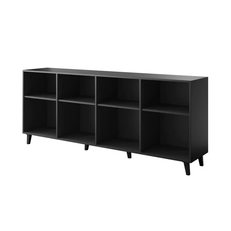 BARI chest of drawers 200x42x82 black matt