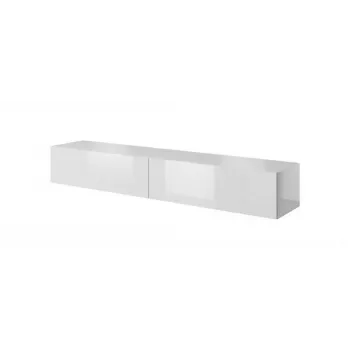 Cama TV Stand SLIDE 200 White Gloss 2000mm Low Media Console with Sliding Doors