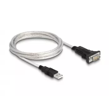 DeLOCK 63465 Serial Cable Black Transparent 1.8m USB Type-A DB-9