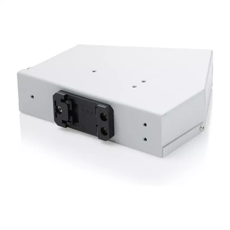 DIN rail fiber optic splice distributor DIGITUS DN-96894 — angled, 6 SC SX / LC DX, aluminium, grey