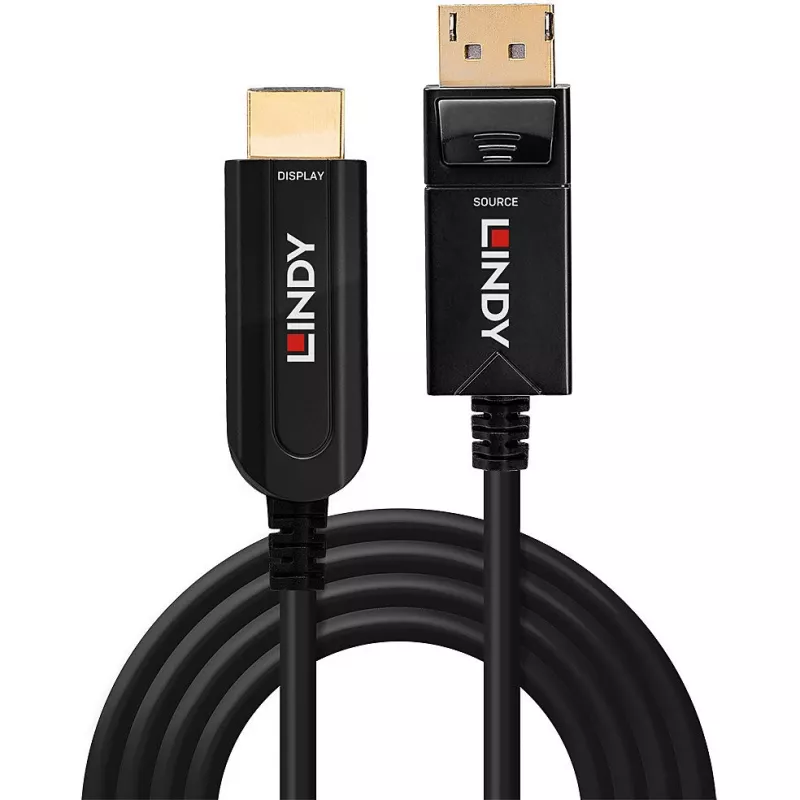 Lindy 10m Fibre Optic Hybrid DisplayPort 1.2 to HDMI 18G Cable