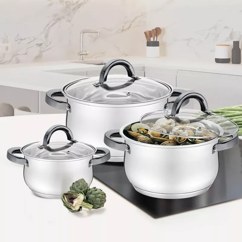 MAESTRO MR-3522-6M-BLACK 6 piece pot set