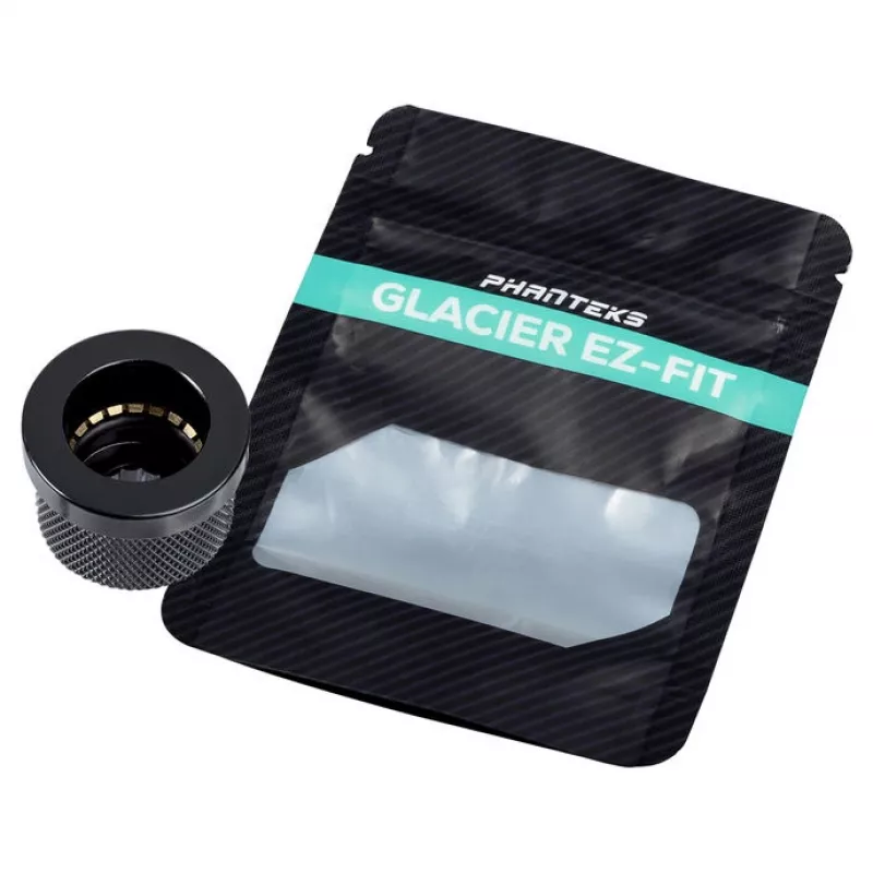 Adapter fitting PHANTEKS EZ-FIT for PC cooling, PETG, 16×16×12 mm, black, pack of 2
