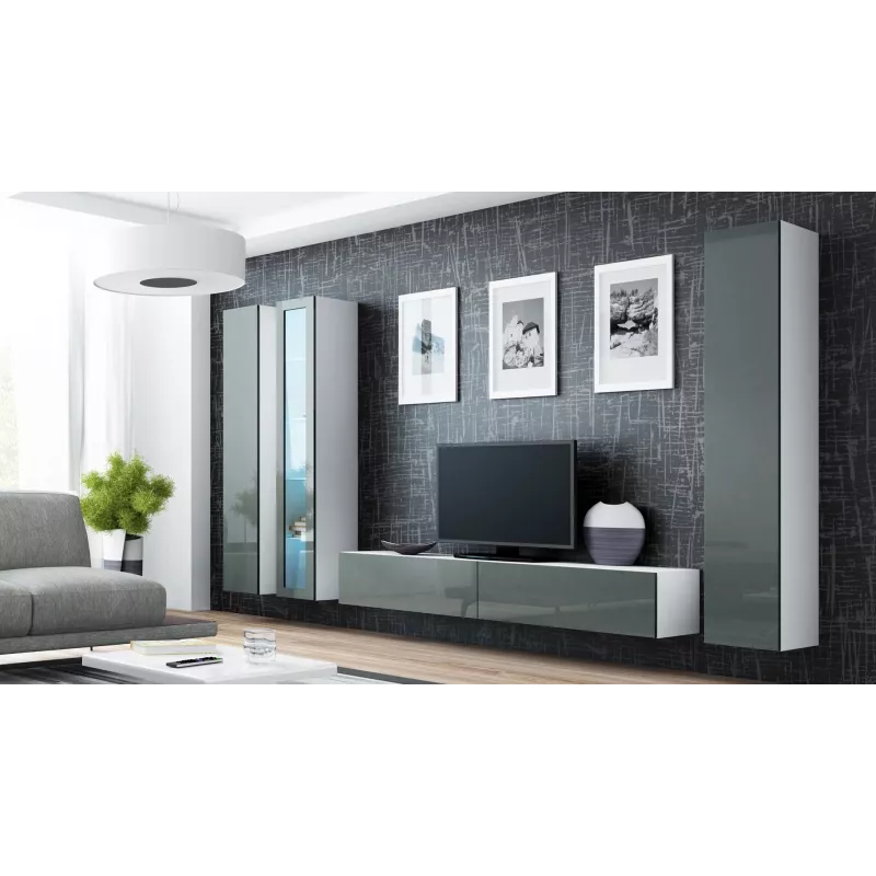 Cama Glass-case VIGO '180' 180/40/30 white/grey gloss
