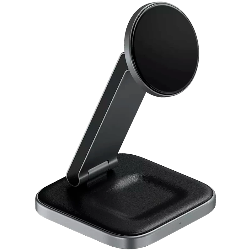 SATECHI 3-in-1 Foldable Qi2 Wireless Charging Stand (Space Gray) with Type A,C,G plugs