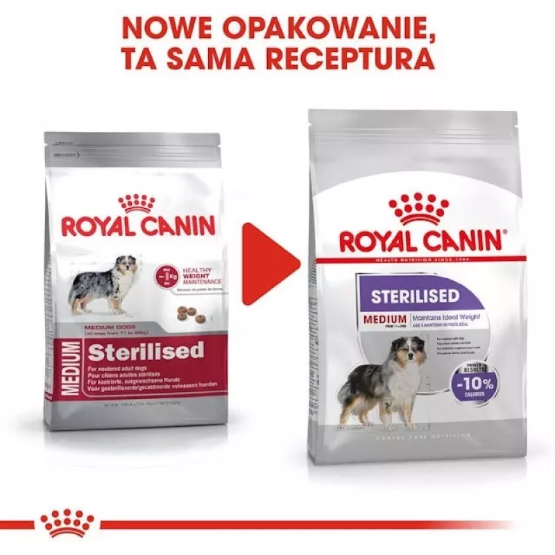 Dry dog food Royal Canin Medium Sterilised Adult 12 kg — for sterilised medium-breed adult dogs, Poultry, Protein 28%, Fat 13%