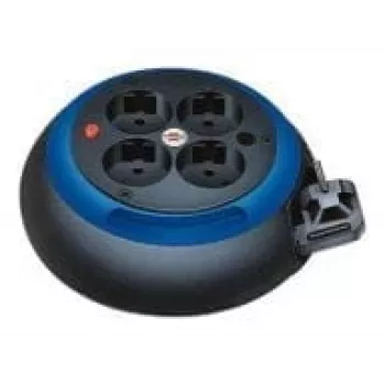 Comfort-Line Mini-cable reel CL-S 4-way (black/White, 3 Meter)