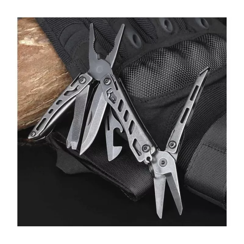 Multitool Nextool Mini FLAGSHIP NE20122 — 10-in-1 compact stainless steel multi-tool, black, 67×27×17 mm, 83 g
