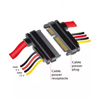 SATA Cable DeLOCK 83803 0.3m SATA 22-pin Black Red Yellow