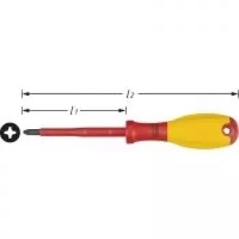 Hazet electrician Phillips Screwdriver PH 2 Blade Length: 100 mm (810VDE-PH2)