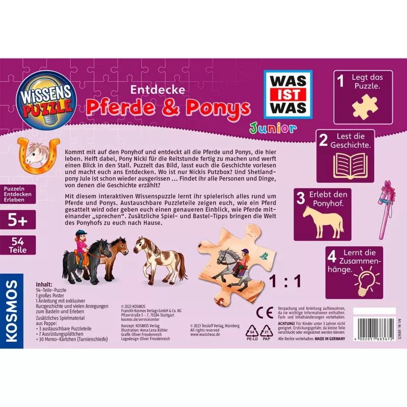 Wissenspuzzle WAS IST WAS Junior: Entdecke den Ponyhof (54 Pieces)