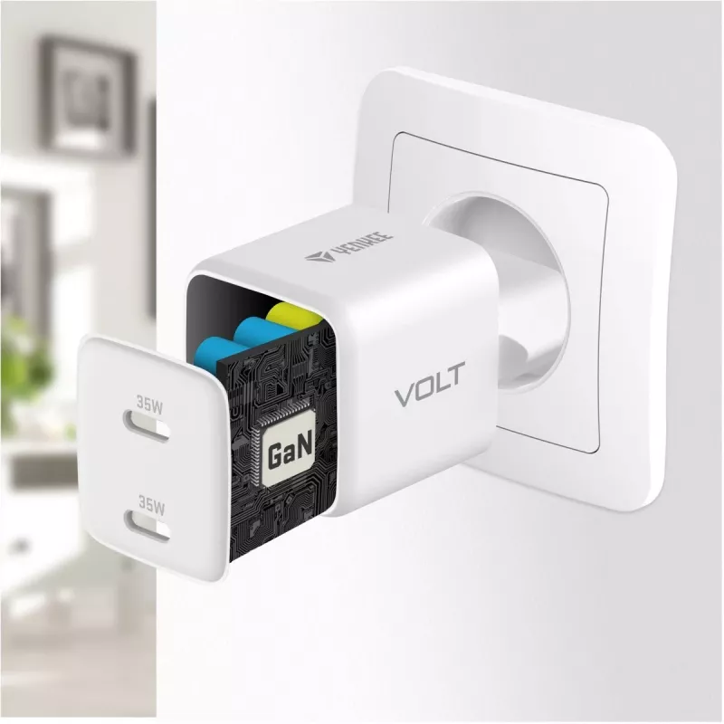 Wall USB-C Charger YENKEE G35D 2x18W Power Delivery 3.0 3A