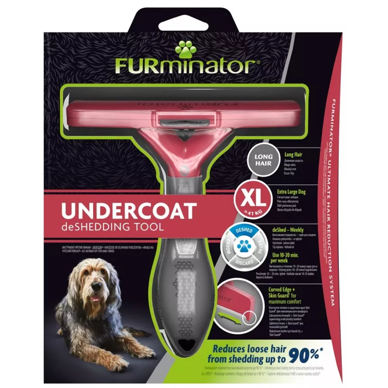 DeShedding Tool FURminator FUR151234 for Longhaired Giant Dogs, Black, 470 g
