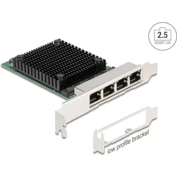 Network card DELOCK PCI Express x4 2.5 Gigabit LAN with 4x RJ45 ports