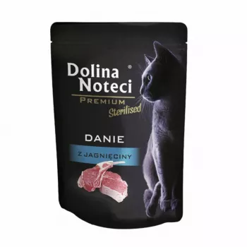 Wet cat food Dolina Noteci Premium Sterilised Lamb 85 g — wet food for sterilised adult cats, 11% protein, 3.5% fat, grain-free