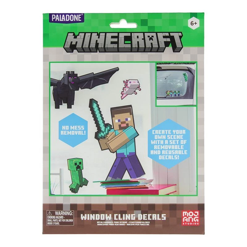 Window Cling Decals Paladone Minecraft PP13105MCF – reusable decorative stickers for windows and smooth surfaces
