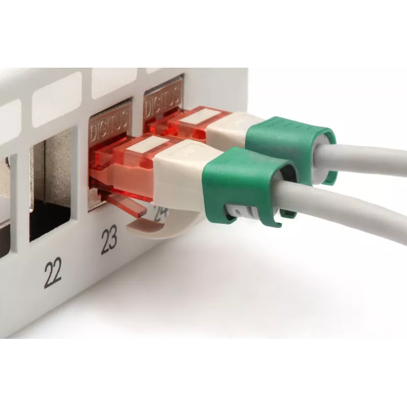 DIGITUS - Kabelclips mit Farbcodierung - für Patch-Kabel - grün (Packung mit 100) (A-CC-G)