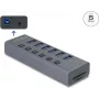 USB 3.0 external 6-port hub DELOCK 64237 with individual switches and SD/MicroSD card slot