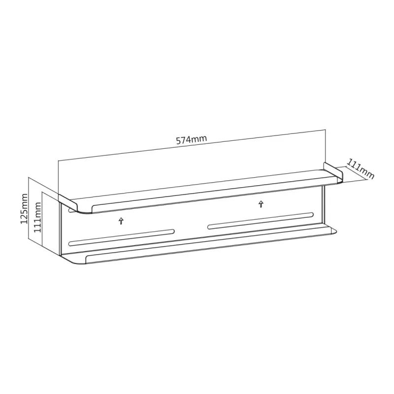 Maclean MC-904 2-in-1 wall or TV back storage shelf, max 2 kg