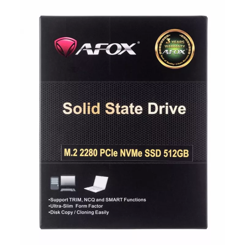 SSD M.2 AFOX ME300-512GN 512 GB PCIe NVMe TLC, read 2000 MB/s, write 1600 MB/s