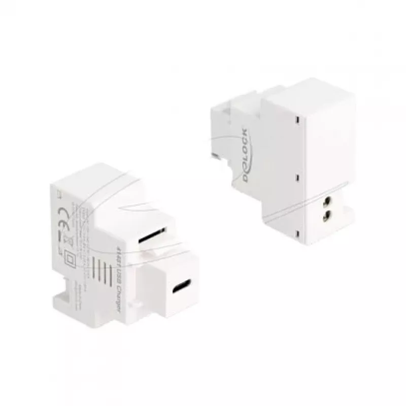 DELOCK Keystone module with USB‑C PD 20W charging socket, white