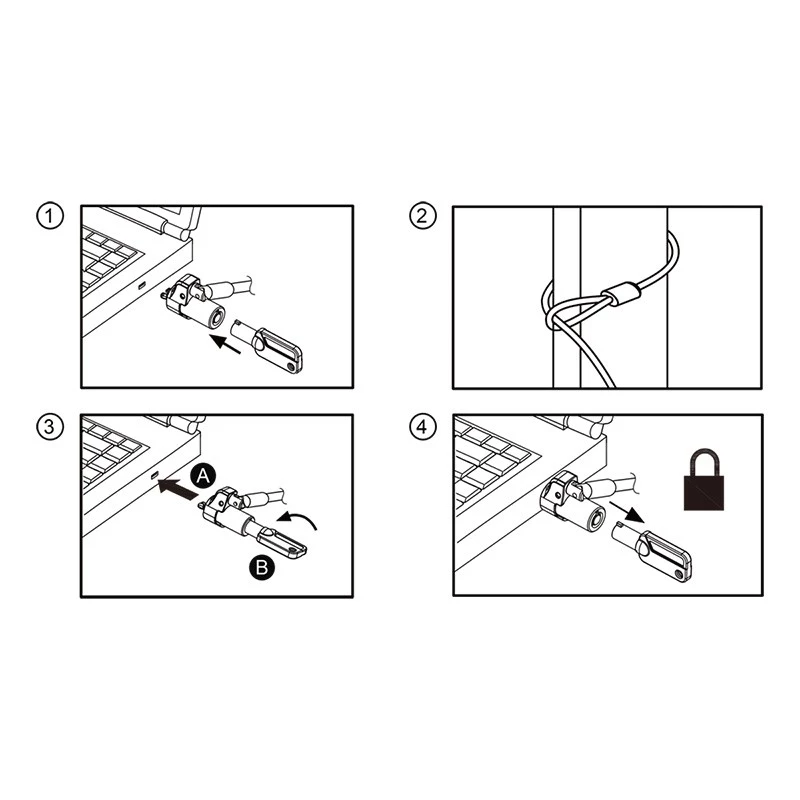 Notebook security lock, universal, nano slot