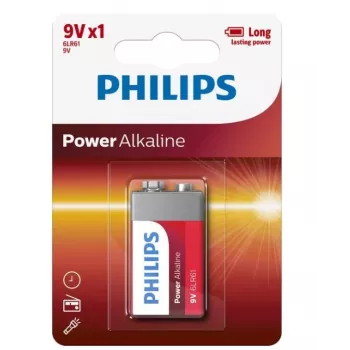 Single-use battery Philips Power Alkaline Battery 6LR61P1B/10