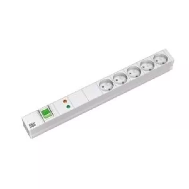 Power strip Bachmann 333.840 19 inch 1U — 5 × UTE sockets, 1 × switch