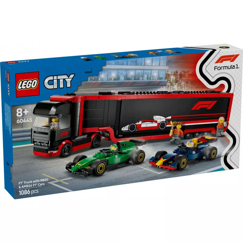 LEGO CITY 60445 F1 - Truck with RB20 & AMR24 F1 Cars