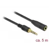 Audio Cable 3.5mm Male to Female DeLOCK 85635 5m Black