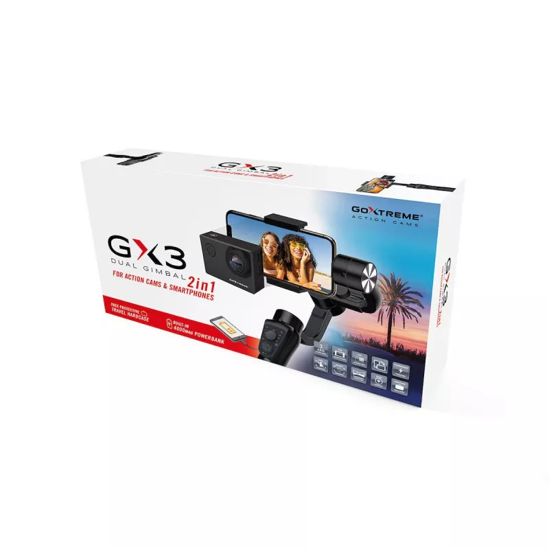 GoXtreme GX3 55243 3-axis gimbal stabilizer, lightweight handheld for cameras and action cams