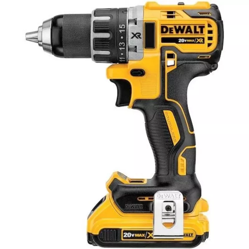 Cordless drill DeWalt DCD791D2-QW, 18V Li-Ion, 2×2Ah batteries, keyless 13 mm chuck, 70 Nm, 1.5 kg