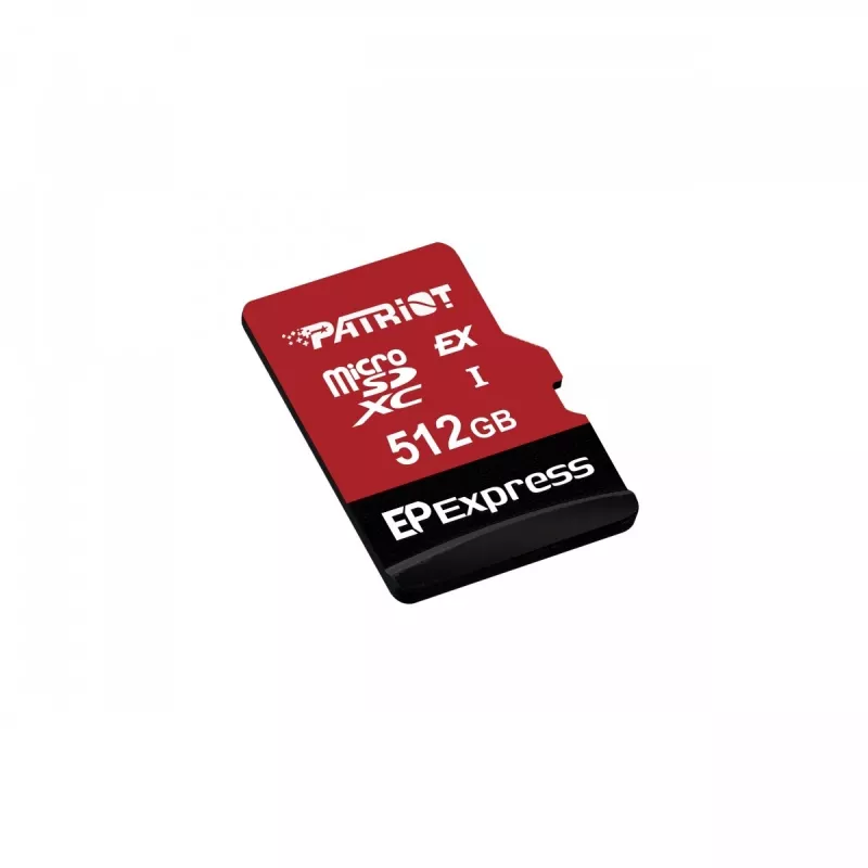 MicroSDXC memory card PATRIOT PEF512GEPEXMCX 512 GB UHS-I U3 V30 Class 10, read 800 MB/s, write 600 MB/s, write-protect switch