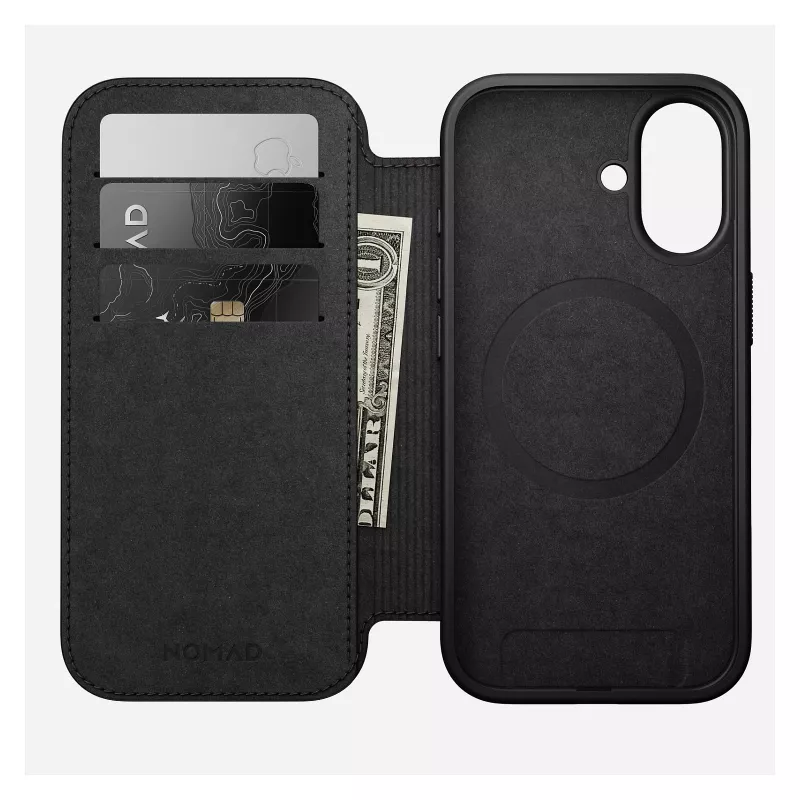 Folio phone case Nomad NM014209858 for Apple iPhone 17, 16 cm (6.3 inch), brown, 4 card pockets