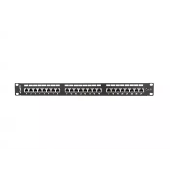 Lanberg PPS6-1024-B 24-Port Cat6 Shielded 1U 19 inch Rackmount Patch Panel, Black
